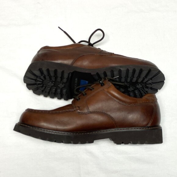 Dockers Brown Glacier Leather Lace-Up Slip Resistant Loafers 12 Stain Defender - Picture 2 of 13